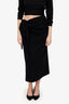 Donna Karen Black Knot Detail Wrap Midi Skirt Estimated Size M