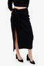 Donna Karen Black Knot Detail Wrap Midi Skirt Estimated Size M