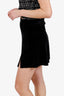Blumarine Black Velvet Crystal Embellished Mini Skirt Estimated Size S