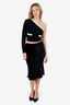Blugirl by Blumarine Black Velvet Sequin Trimmed Midi Skirt Estimated Size S