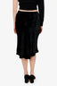 Blugirl by Blumarine Black Velvet Sequin Trimmed Midi Skirt Estimated Size S