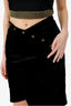 Christian Dior Black Velvet Asymmetrical Midi Skirt Size 8
