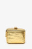 Pre-Loved Chanel™ Gold Metallic Crocodile Embossed Mini Vanity Bag