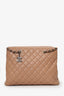 Pre-Loved Chanel™ 2015-16 Beige Caviar Leather Quilted City Large Shopping Tote