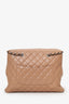 Pre-Loved Chanel™ 2015-16 Beige Caviar Leather Quilted City Large Shopping Tote