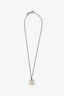 Pre-Loved Chanel™ 2007 Silver Toned Enamel CC Interlocking Pendant Necklace