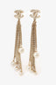 Pre-Loved Chanel™ Gold Tone CC Logo Tassel With Pearls Earrings