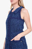 Pre-Loved Chanel™ Blue Boucle Tweed Sleeveless Shift Dress Size 34