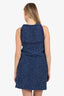 Pre-Loved Chanel™ Blue Boucle Tweed Sleeveless Shift Dress Size 34