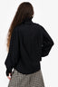 Pre-Loved Chanel™ Black Cotton/Silk Bow Cuff Button Down Blouse Size 36