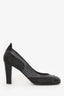 Pre-Loved Chanel™ Grey Suede/Leather Mesh CC Pumps Size 36