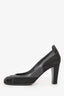 Pre-Loved Chanel™ Grey Suede/Leather Mesh CC Pumps Size 36