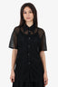 Acne Studio Black Sheer Button Down Short Sleeve Shirt Size 34