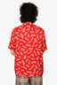 Louis Vuitton Red Silk City Logo Printed Hawaiian Shirt Size S Mens