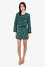 Marine Serre Green Jacquard Cropped Jacket With Mini Skirt Set Size 34