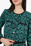 Marine Serre Green Jacquard Cropped Jacket With Mini Skirt Set Size 34