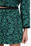 Marine Serre Green Jacquard Cropped Jacket With Mini Skirt Set Size 34