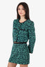 Marine Serre Green Jacquard Cropped Jacket With Mini Skirt Set Size 34
