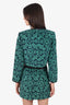 Marine Serre Green Jacquard Cropped Jacket With Mini Skirt Set Size 34