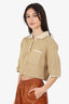 Jacquemus Beige/Cream Le Raphia 'Le Polo Maille Arco' Knitted Polo Top Size 40