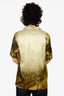 Dries Van Noten Green Tiger Print Short Sleeve Shirt Size 44