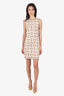 Hermès Beige/White “Mosaique” Knit Sleeveless Dress Size 34
