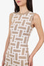 Hermès Beige/White “Mosaique” Knit Sleeveless Dress Size 34