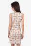 Hermès Beige/White “Mosaique” Knit Sleeveless Dress Size 34