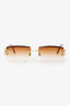 Cartier Gold Frame CT02870 Rimless Diamond Cut C De Sunglasses