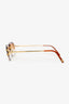 Cartier Gold Frame CT02870 Rimless Diamond Cut C De Sunglasses