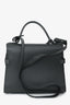 Delvaux Grey Leather 2 Tone Tempete MM Silver Hardware with Strap