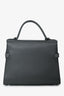 Delvaux Grey Leather 2 Tone Tempete MM Silver Hardware with Strap