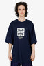 Givenchy Navy 4G 1952 Embroidered Logo Oversized T-Shirt Size 3XL Mens