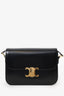 Celine Black Shiny Calfskin Classique Triomphe Shoulder Bag