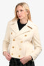 Celine 2020 Cream Cashmere Gold Triomphe Button Jacket Size 42
