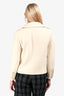Celine 2020 Cream Cashmere Gold Triomphe Button Jacket Size 42