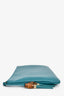 Gucci Turquoise Pebbled Leather Bamboo Tassel Clutch