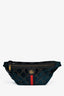 Gucci Blue Velvet GG Monogram Ophidia Web Belt Bag