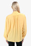 Gucci Yellow Silk Ruffle Blouse Size 40