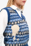 Maison Margiela 2022 Blue Wool Blend Anarchic Fair Isle Sweater Vest Size S