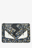 Fendi 2016 Black/White Leather Monster Eyes Zip Pouch