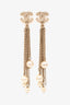 Pre-Loved Chanel™ 2020 Gold Tone Faux Pearl CC Ear Pendants