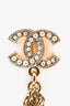 Pre-Loved Chanel™ 2020 Gold Tone Faux Pearl CC Ear Pendants