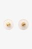 Pre-Loved Chanel™ 2020 Gold Tone Faux Pearl CC Ear Pendants