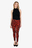 Louis Vuitton X Urs Fischer Red/Black Printed Jersey Leggings Size 36