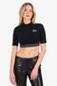 Louis Vuitton Black Jersey Flight Mode Sporty Crop Top Size 40