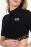 Louis Vuitton Black Jersey Flight Mode Sporty Crop Top Size 40