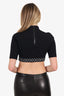 Louis Vuitton Black Jersey Flight Mode Sporty Crop Top Size 40