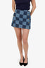 Louis Vuitton Blue Damier Denim Mini Skirt Size 36 'Altered'