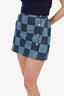 Louis Vuitton Blue Damier Denim Mini Skirt Size 36 'Altered'